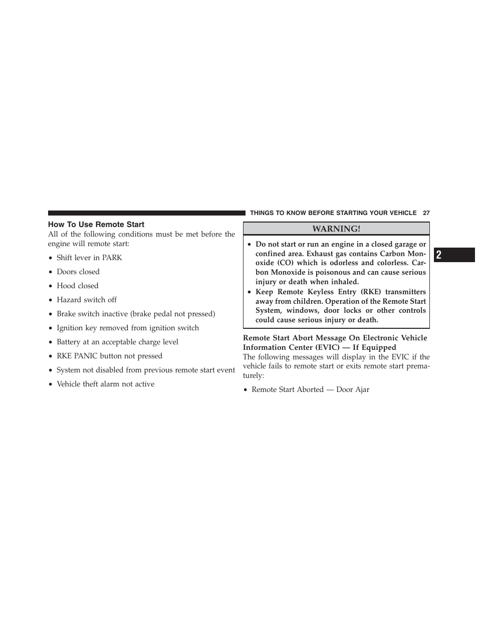 How to use remote start | Jeep 2012 Wrangler Unlimited - Owner Manual User Manual | Page 29 / 613