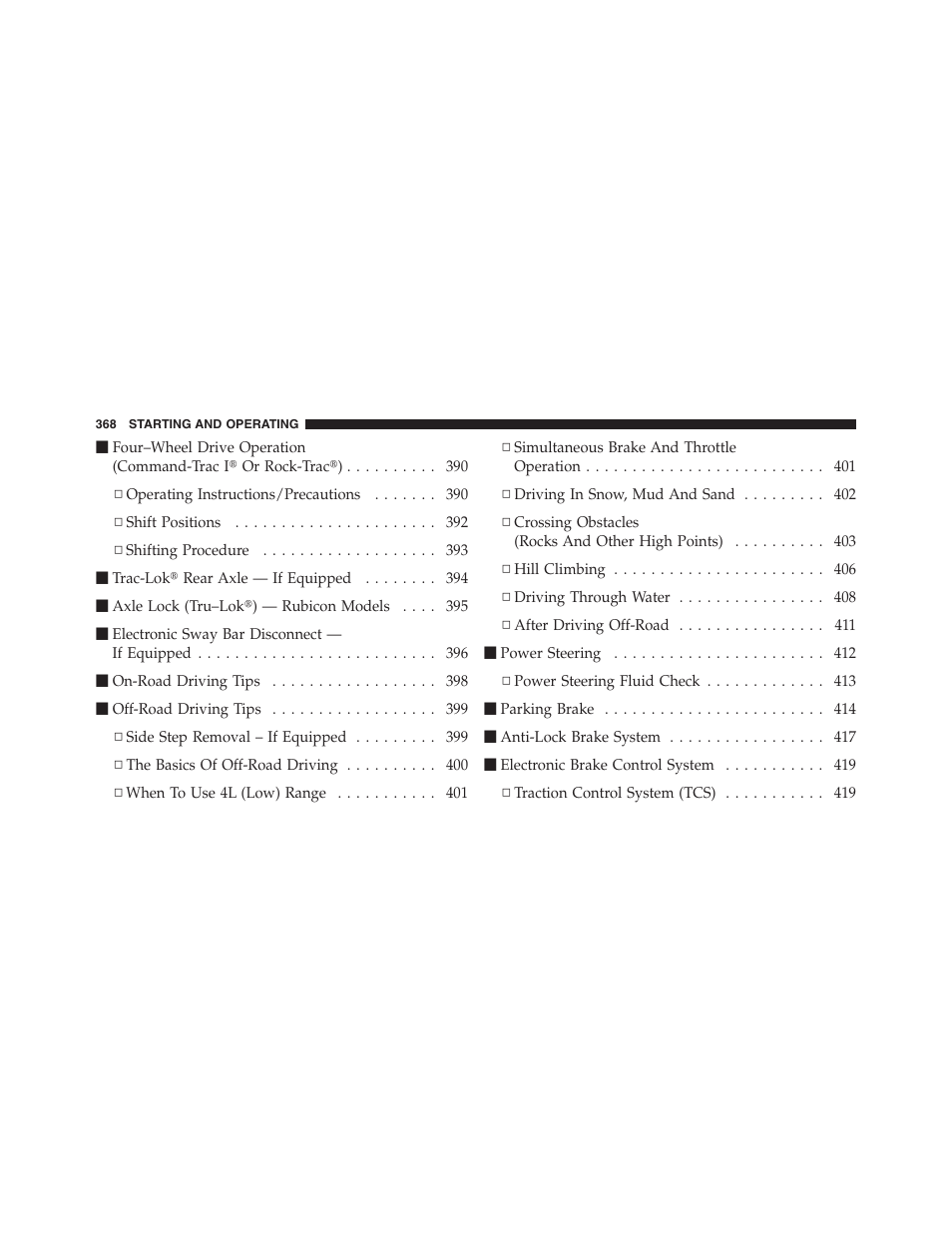 Jeep 2012 Wrangler Unlimited - Owner Manual User Manual | Page 370 / 613