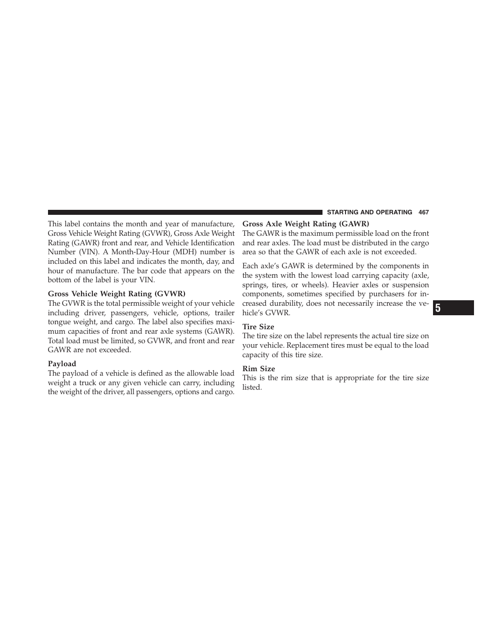 Jeep 2012 Wrangler Unlimited - Owner Manual User Manual | Page 469 / 613