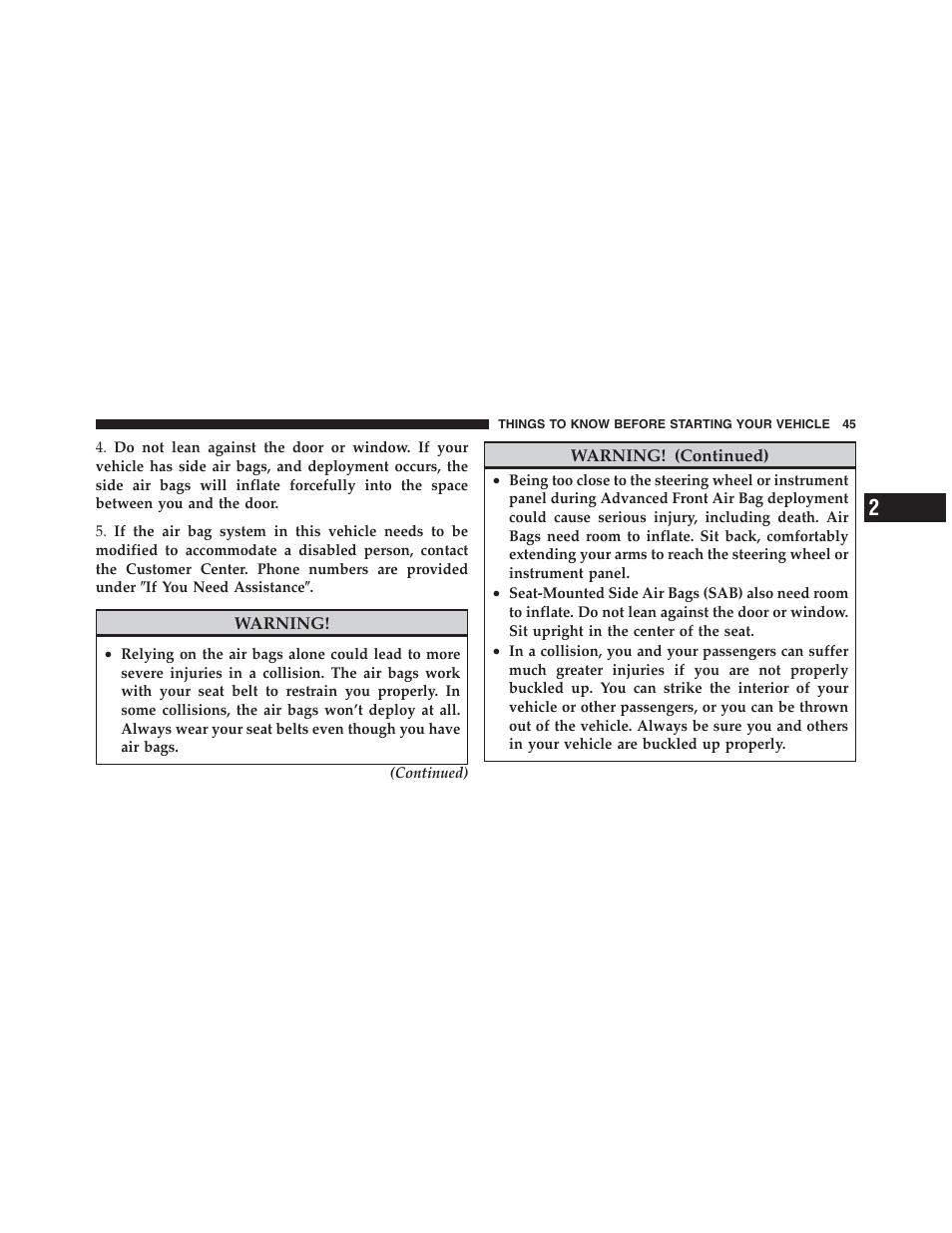 Jeep 2012 Wrangler Unlimited - Owner Manual User Manual | Page 47 / 613