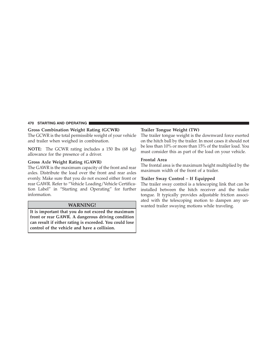 Jeep 2012 Wrangler Unlimited - Owner Manual User Manual | Page 472 / 613