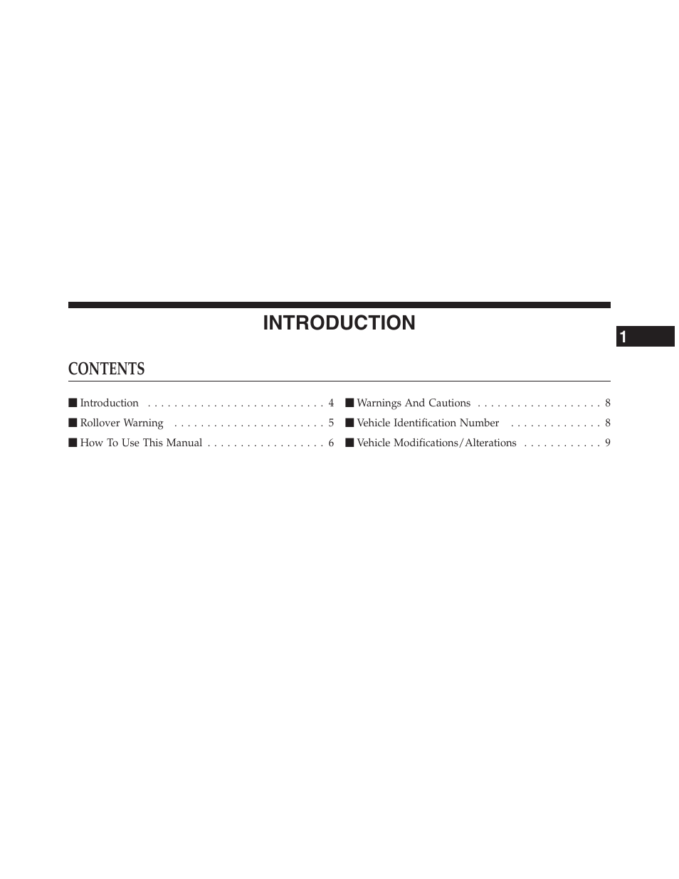 Jeep 2012 Wrangler Unlimited - Owner Manual User Manual | Page 5 / 613
