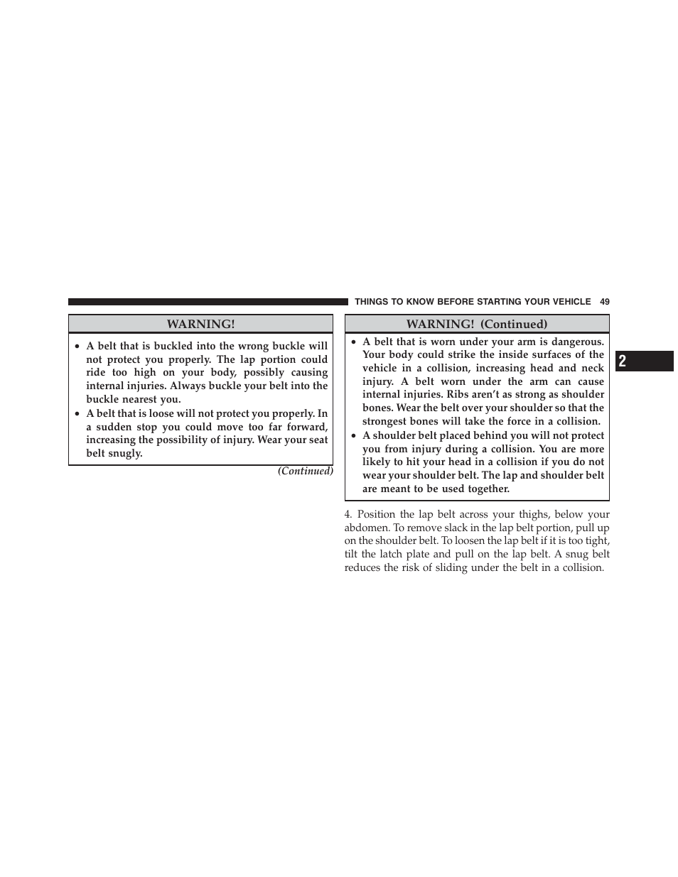 Jeep 2012 Wrangler Unlimited - Owner Manual User Manual | Page 51 / 613