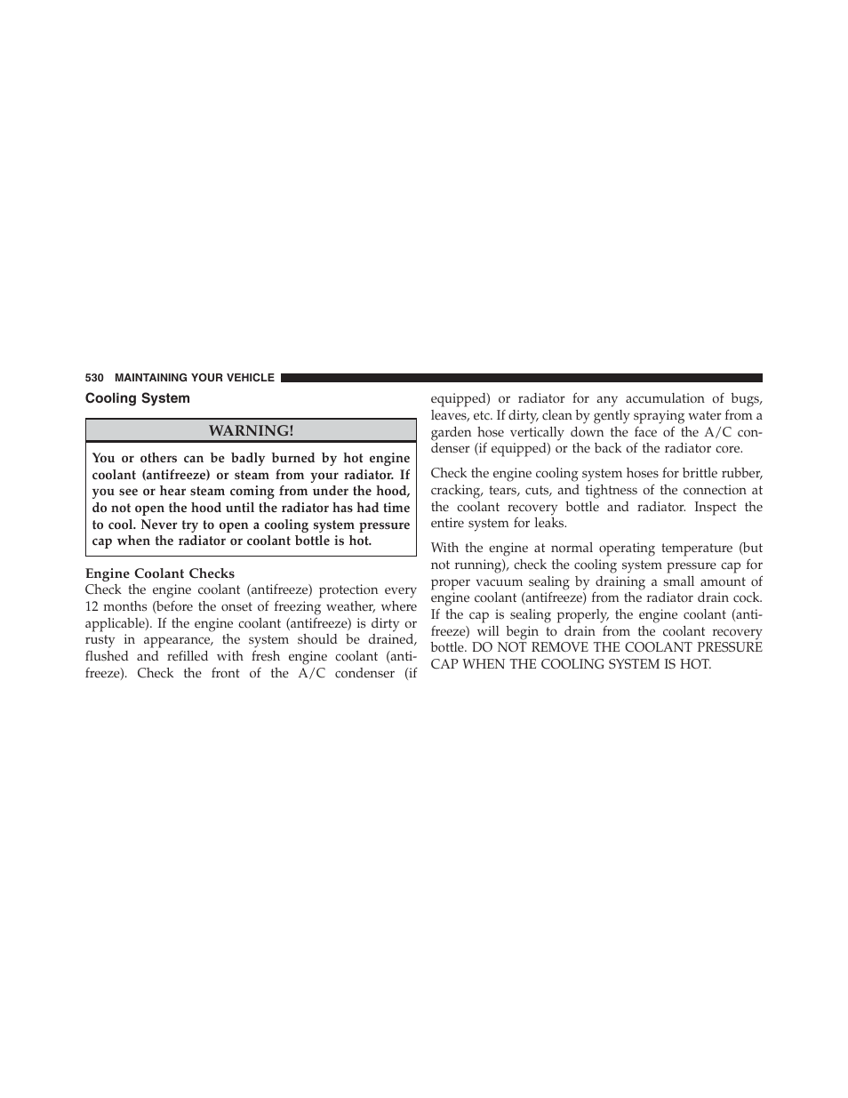 Cooling system | Jeep 2012 Wrangler Unlimited - Owner Manual User Manual | Page 532 / 613