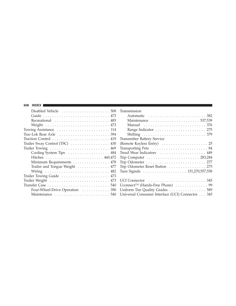 Jeep 2012 Wrangler Unlimited - Owner Manual User Manual | Page 610 / 613
