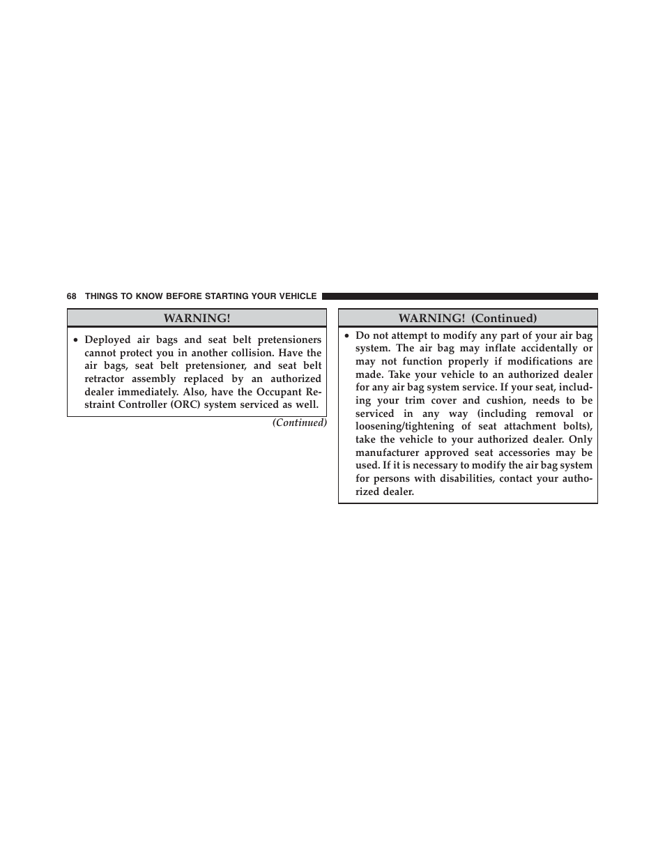 Jeep 2012 Wrangler Unlimited - Owner Manual User Manual | Page 70 / 613