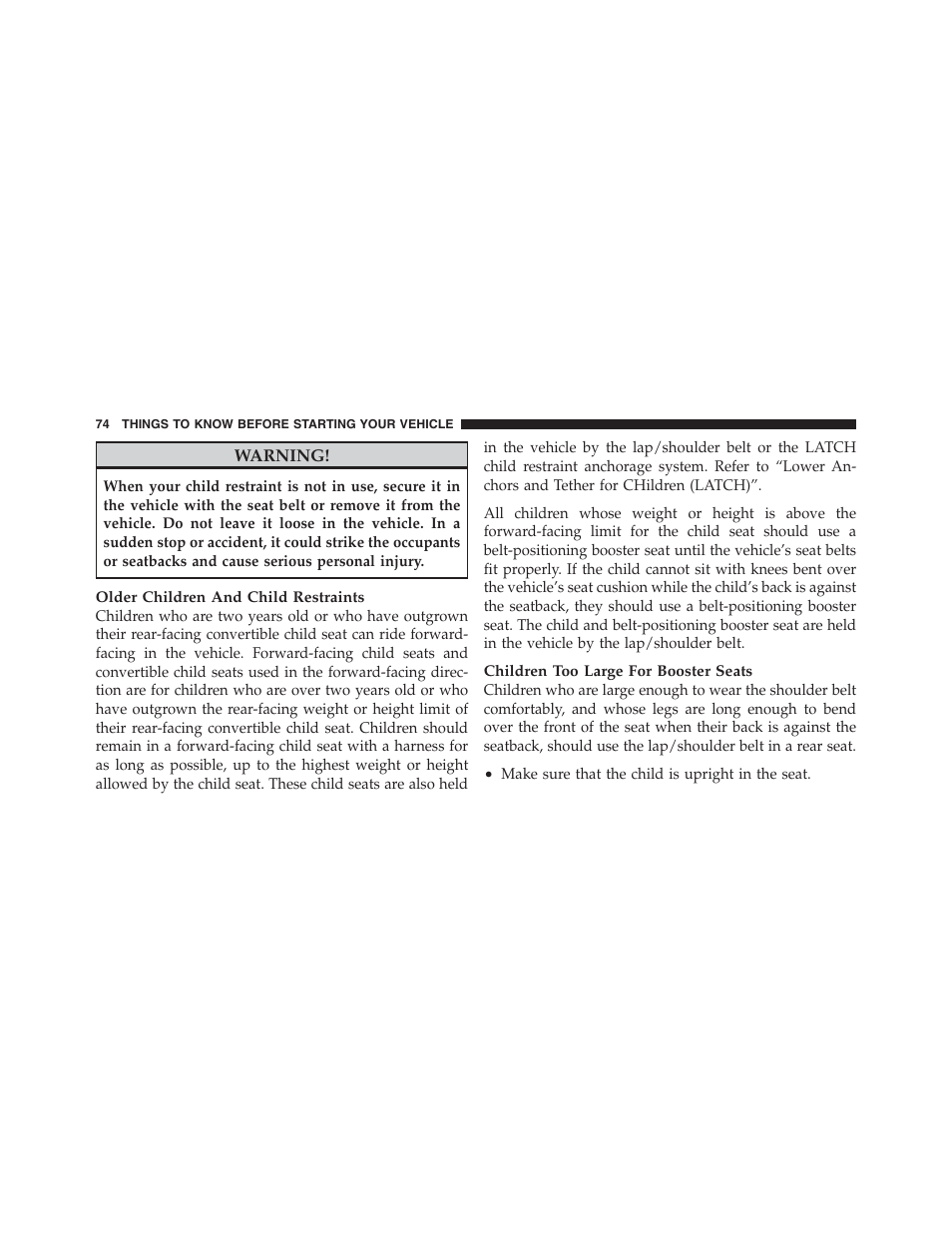 Jeep 2012 Wrangler Unlimited - Owner Manual User Manual | Page 76 / 613