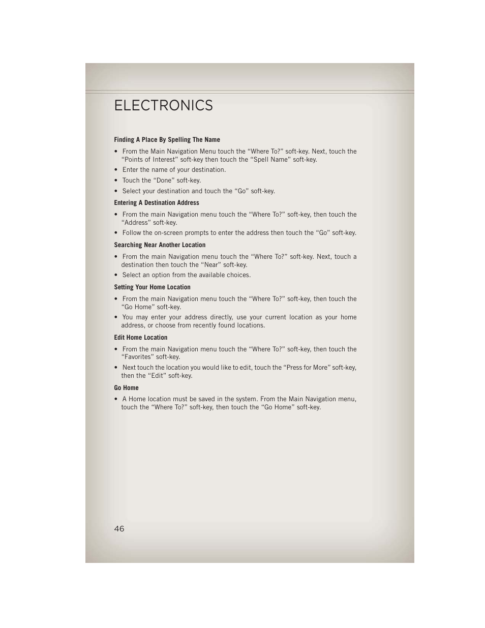 Electronics | Jeep 2013 Compass - User Guide User Manual | Page 48 / 116