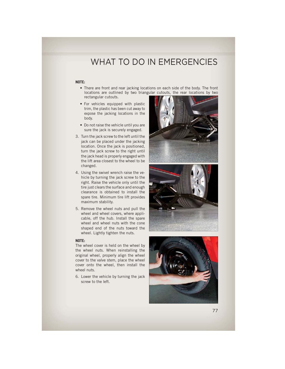 What to do in emergencies | Jeep 2013 Compass - User Guide User Manual | Page 79 / 116