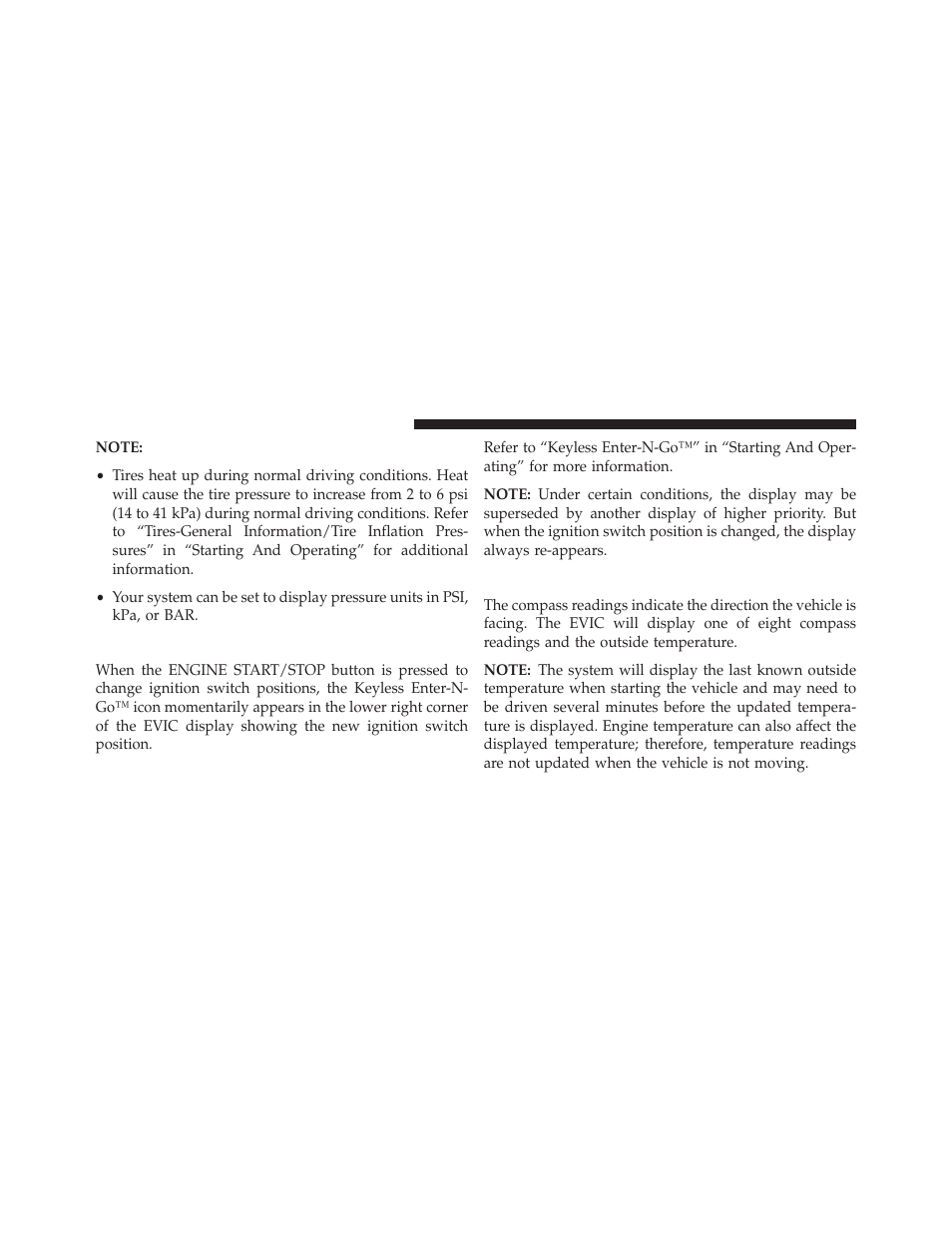 Keyless enter-n-go™ display — if equipped, Compass / temperature display, Keyless enter-n-go™ display | If equipped | Jeep 2013 Grand Cherokee SRT - Owner Manual User Manual | Page 338 / 641