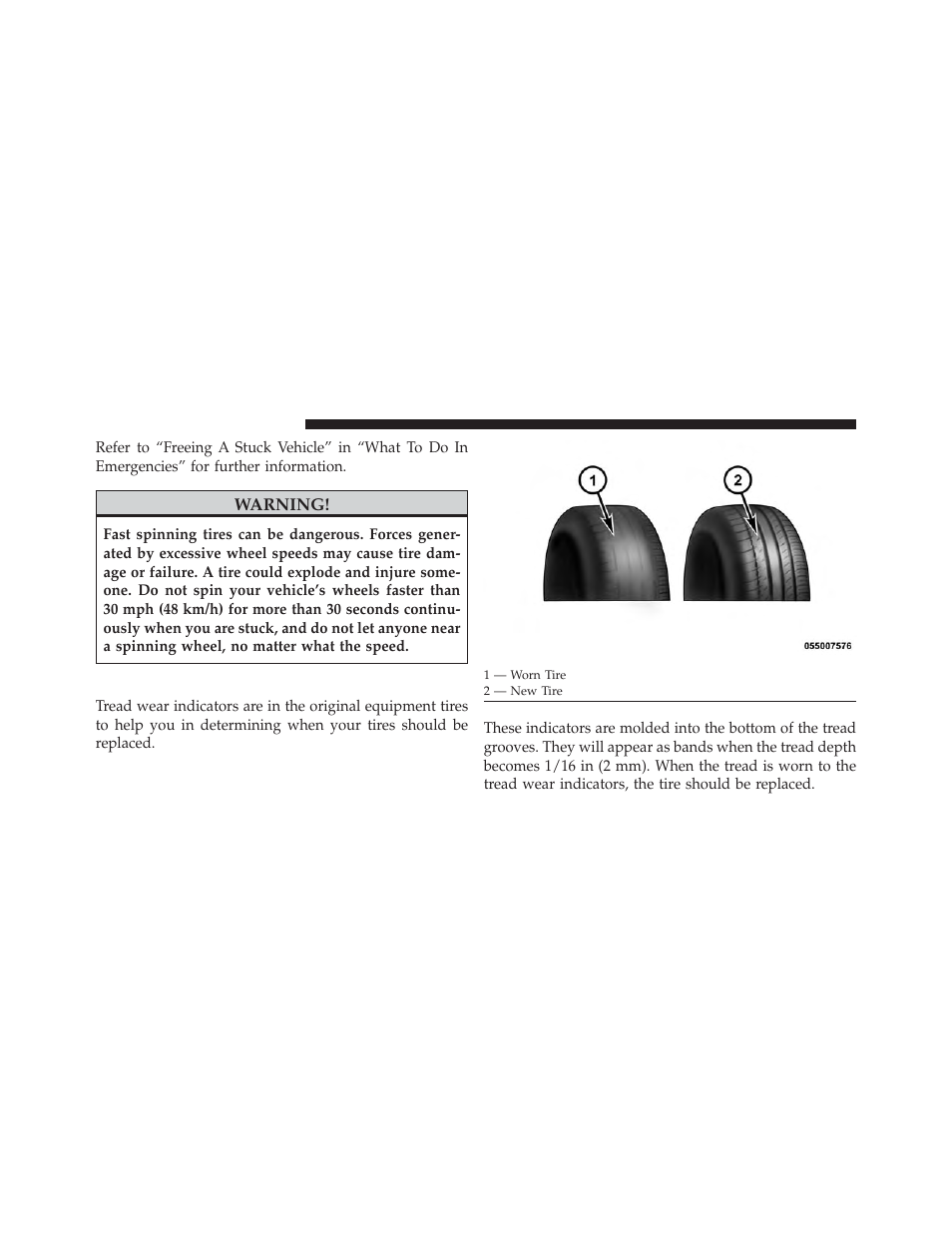 Tread wear indicators | Jeep 2013 Grand Cherokee SRT - Owner Manual User Manual | Page 486 / 641