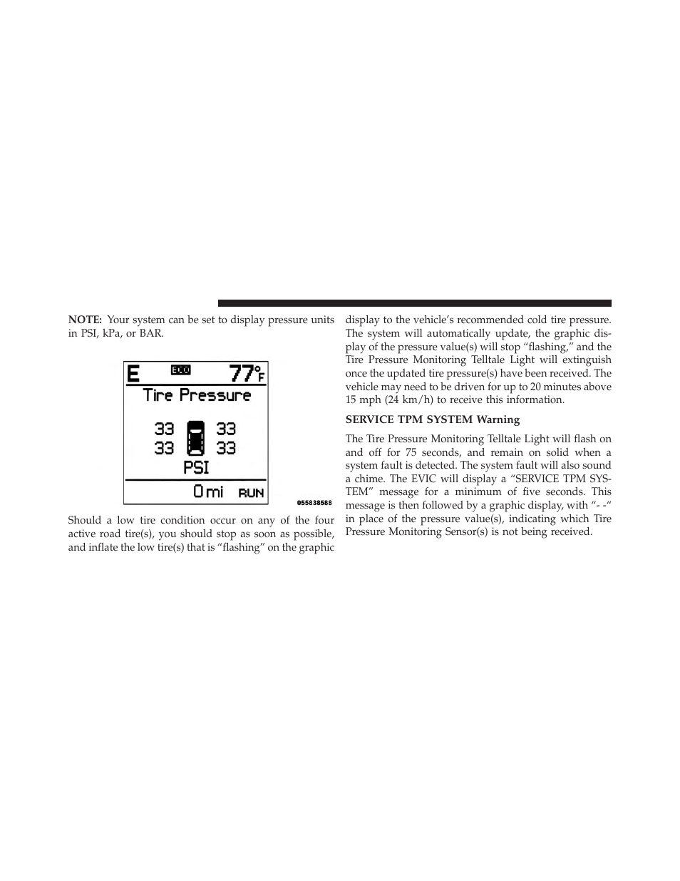 Service tpm system warning | Jeep 2013 Grand Cherokee SRT - Owner Manual User Manual | Page 494 / 641