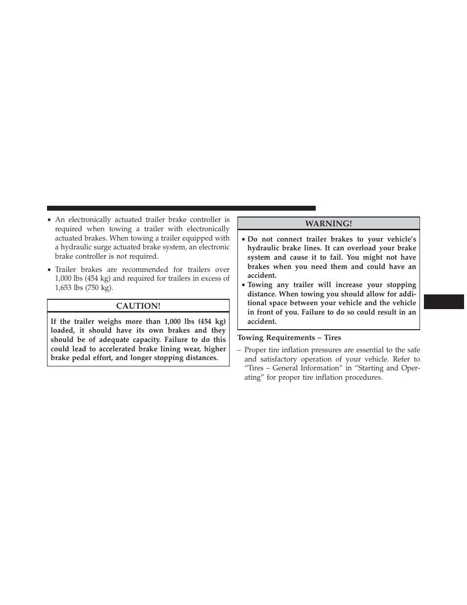 Towing requirements – tires | Jeep 2013 Grand Cherokee SRT - Owner Manual User Manual | Page 515 / 641