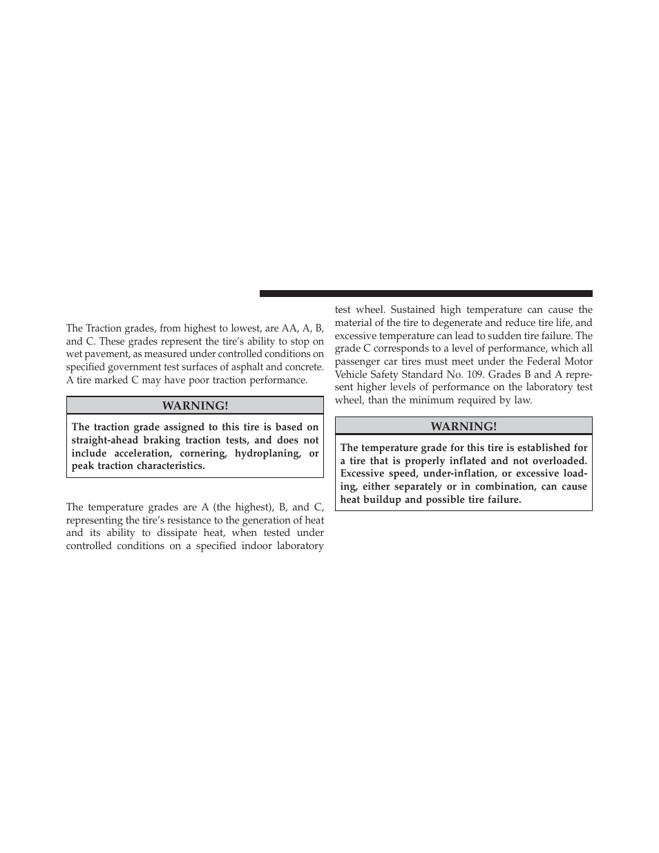 Traction grades, Temperature grades | Jeep 2013 Grand Cherokee SRT - Owner Manual User Manual | Page 620 / 641