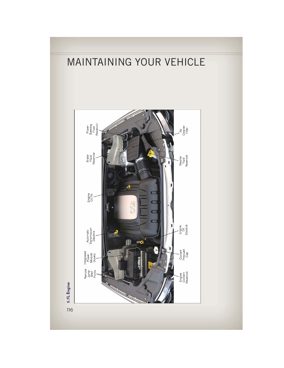 7l engine, Maintaining your vehicle | Jeep 2013 Grand Cherokee - User Guide User Manual | Page 118 / 148