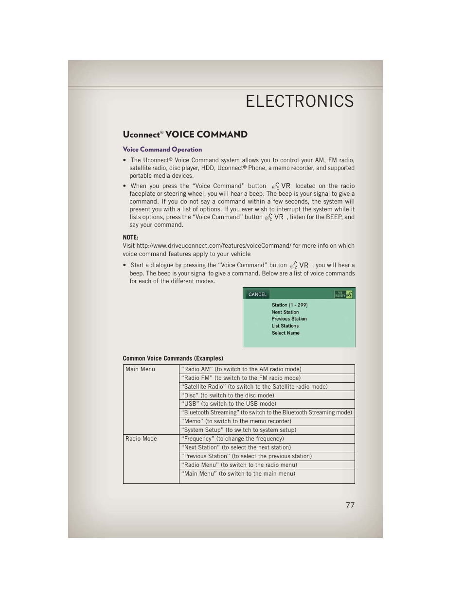 Uconnect® voice command, Voice command operation, Uconnect | Voice command, Electronics | Jeep 2013 Grand Cherokee - User Guide User Manual | Page 79 / 148