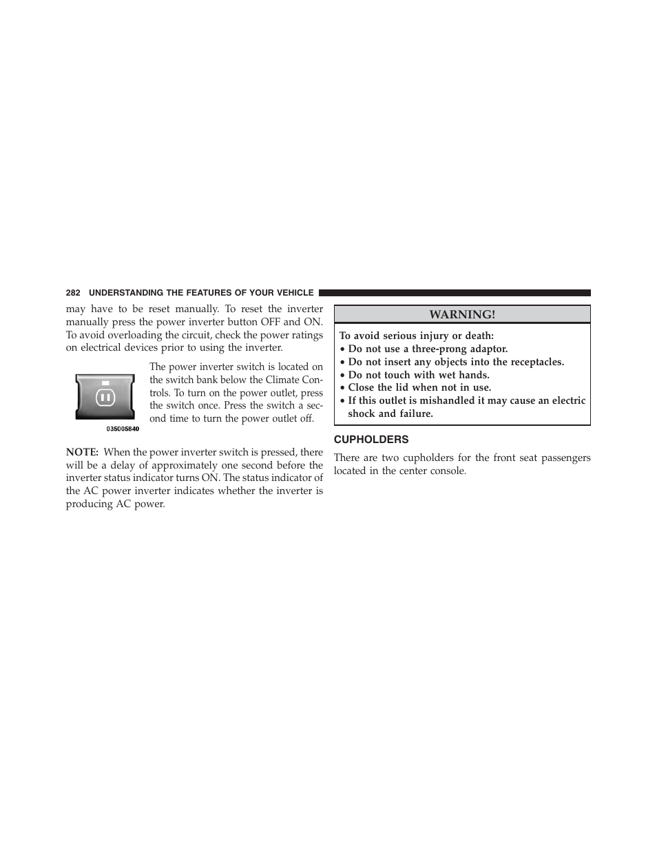 Cupholders | Jeep 2013 Grand Cherokee - Owner Manual User Manual | Page 284 / 704