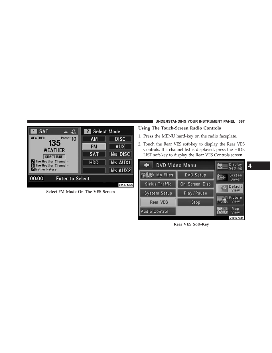 Using the touch-screen radio controls | Jeep 2013 Grand Cherokee - Owner Manual User Manual | Page 389 / 704