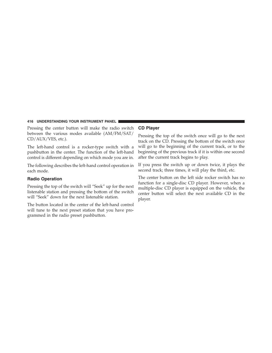 Radio operation, Cd player | Jeep 2013 Grand Cherokee - Owner Manual User Manual | Page 418 / 704