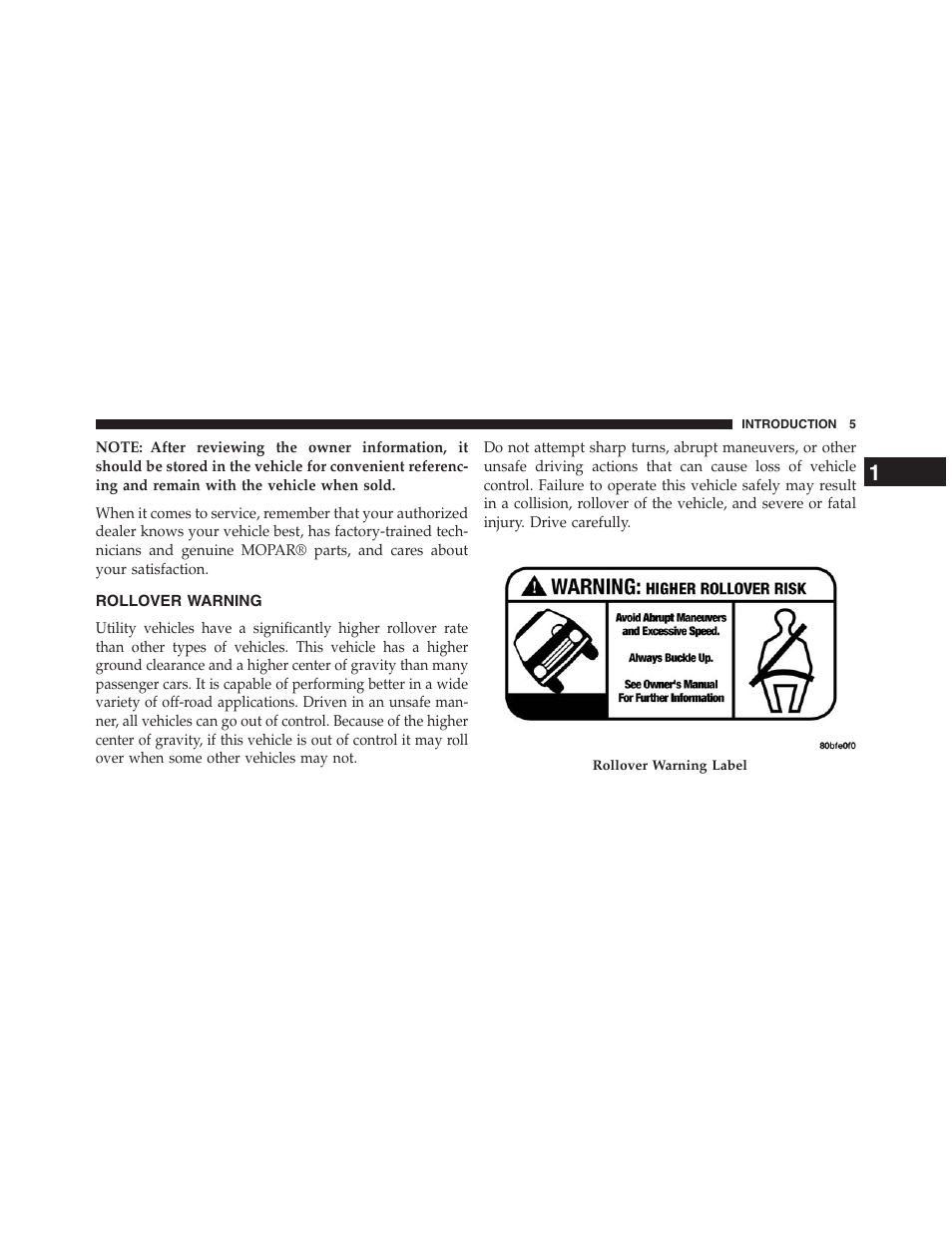 Rollover warning | Jeep 2013 Grand Cherokee - Owner Manual User Manual | Page 7 / 704