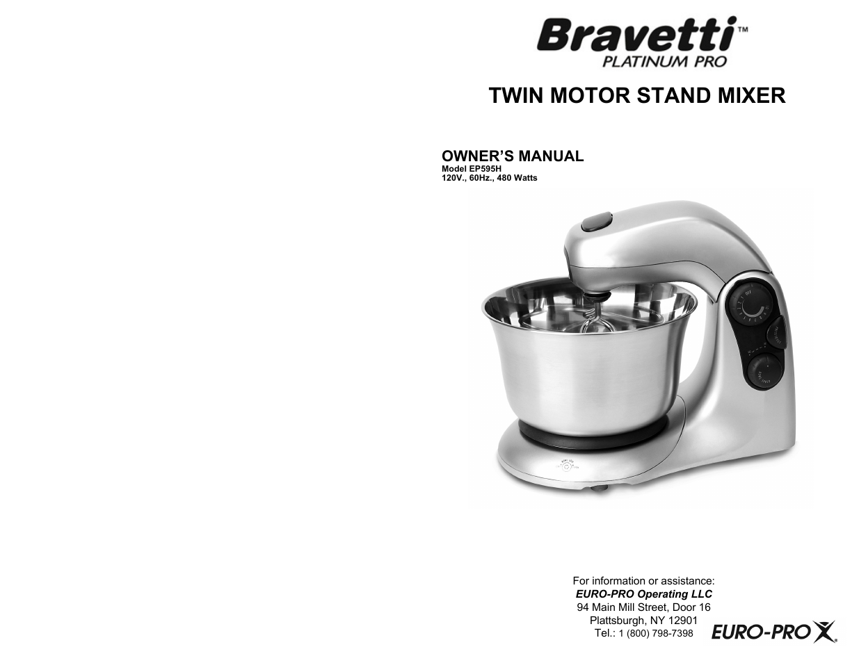 Bravetti PLATINUM PRO EP595H User Manual | 6 pages