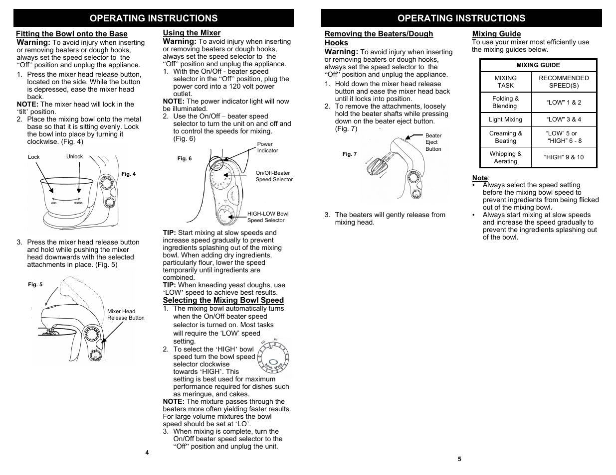 Operating instructions | Bravetti PLATINUM PRO EP595H User Manual | Page 6 / 6