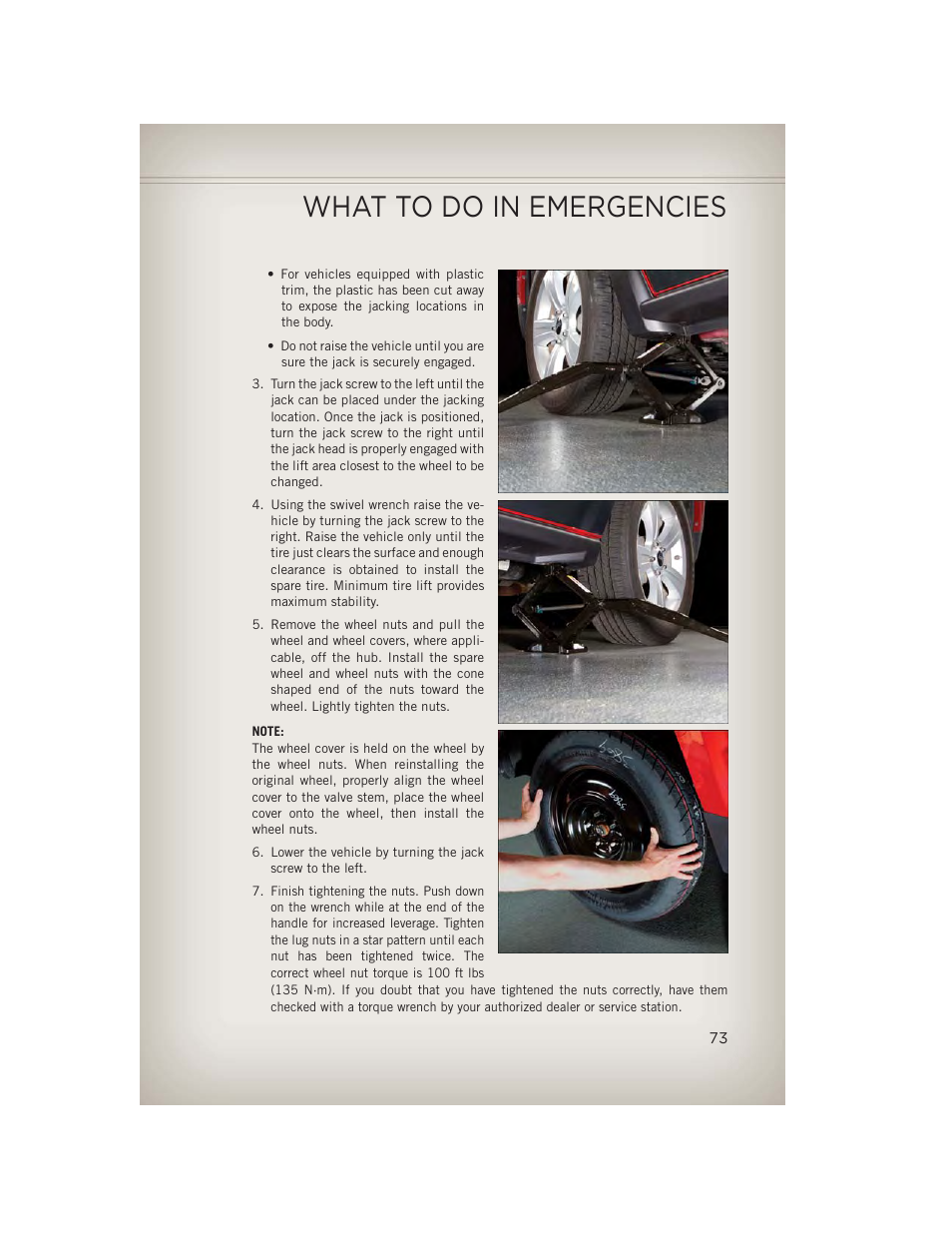 What to do in emergencies | Jeep 2013 Patriot - User Guide User Manual | Page 75 / 108