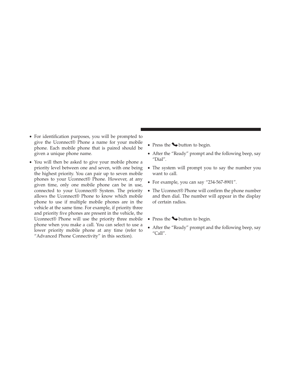 Dial by saying a number, Call by saying a name | Jeep 2013 Wrangler - Owner Manual User Manual | Page 122 / 666