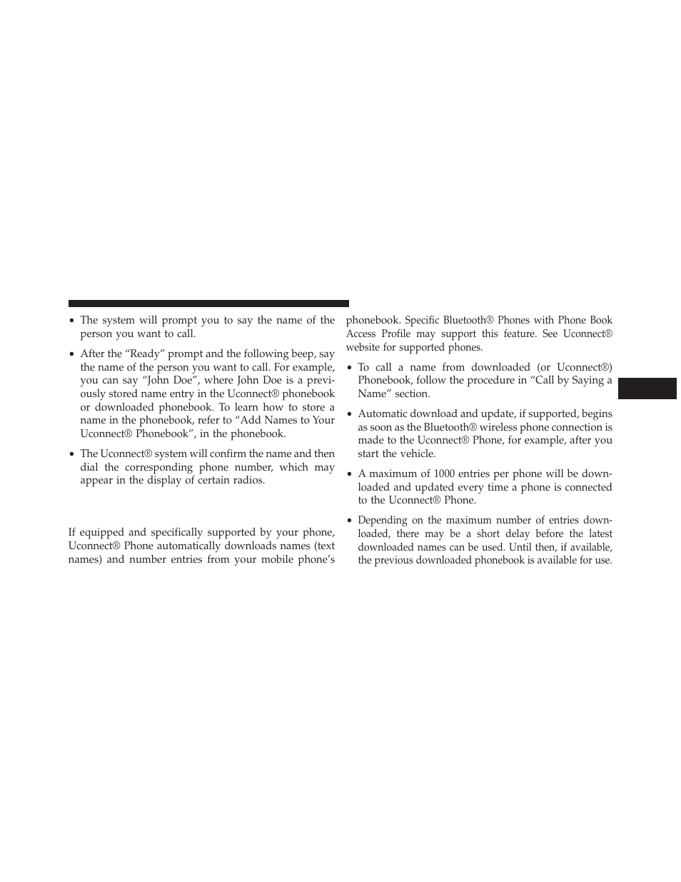 Phonebook download – automatic phonebook, Transfer from mobile phone | Jeep 2013 Wrangler - Owner Manual User Manual | Page 123 / 666