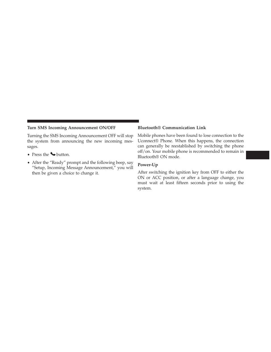 Bluetooth® communication link, Power-up | Jeep 2013 Wrangler - Owner Manual User Manual | Page 143 / 666