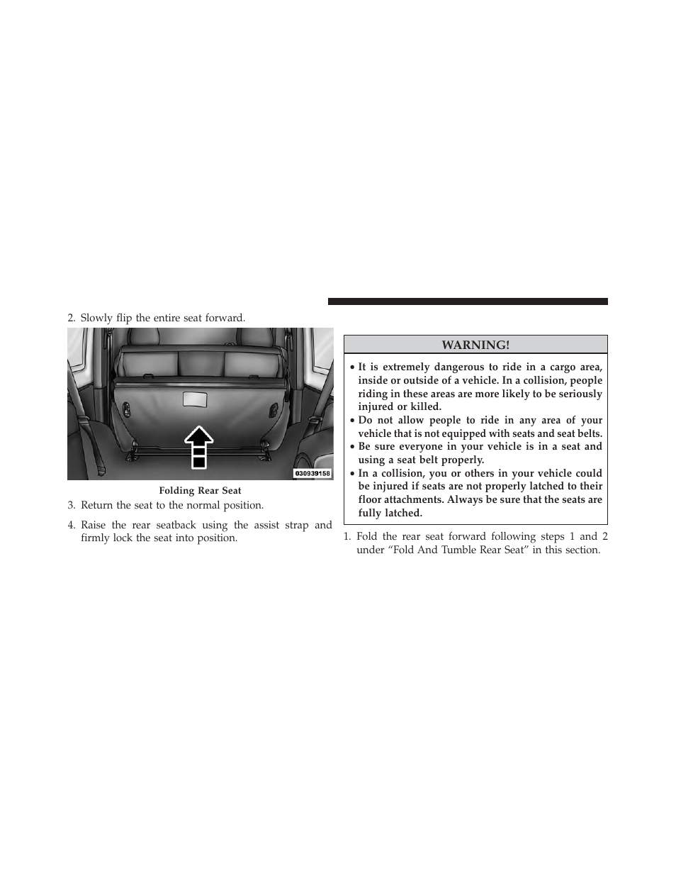 Removing the rear seat — two-door models, Removing the rear seat — two-door, Models | Jeep 2013 Wrangler - Owner Manual User Manual | Page 166 / 666