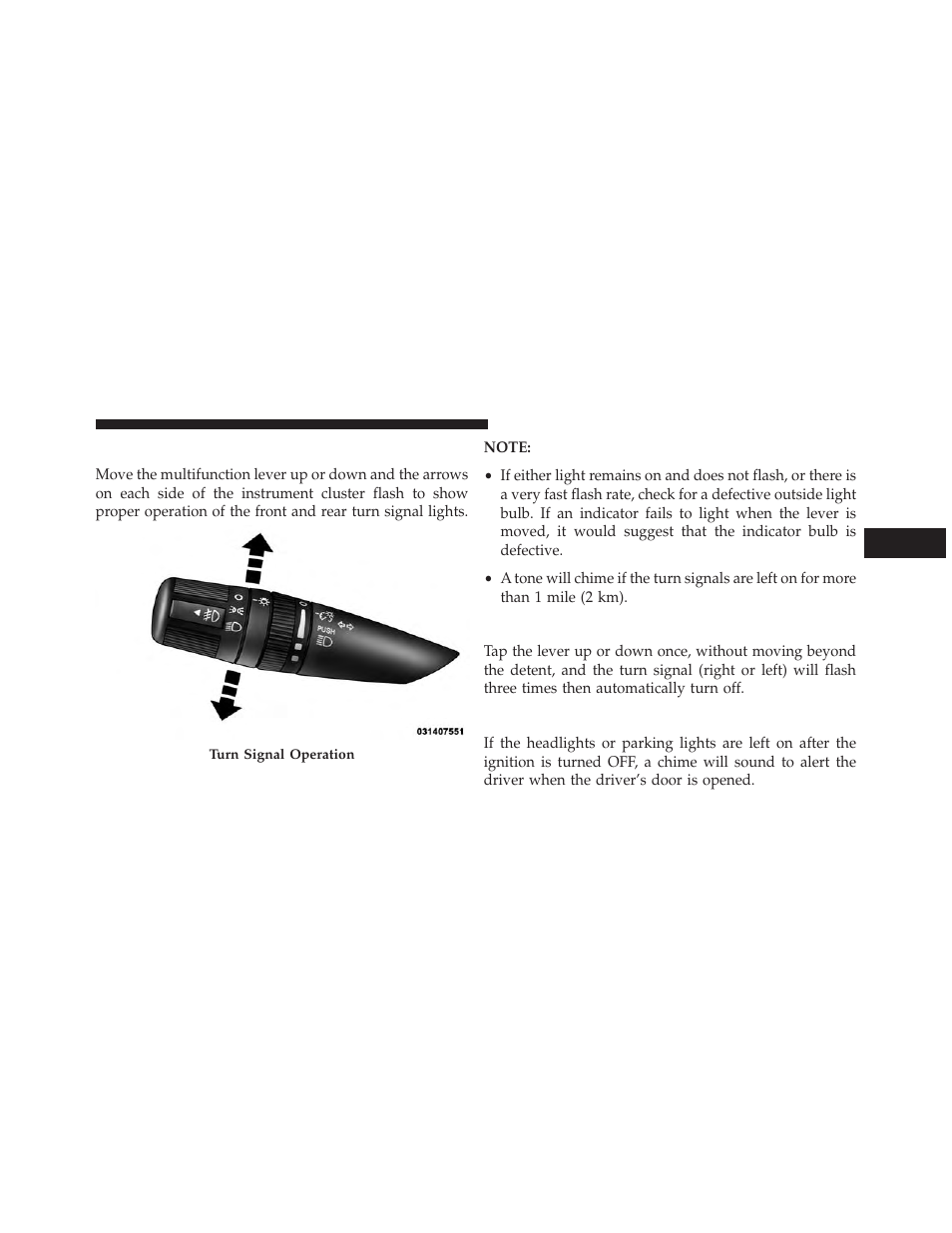 Turn signals, Lane change assist, Lights-on reminder | Jeep 2013 Wrangler - Owner Manual User Manual | Page 173 / 666