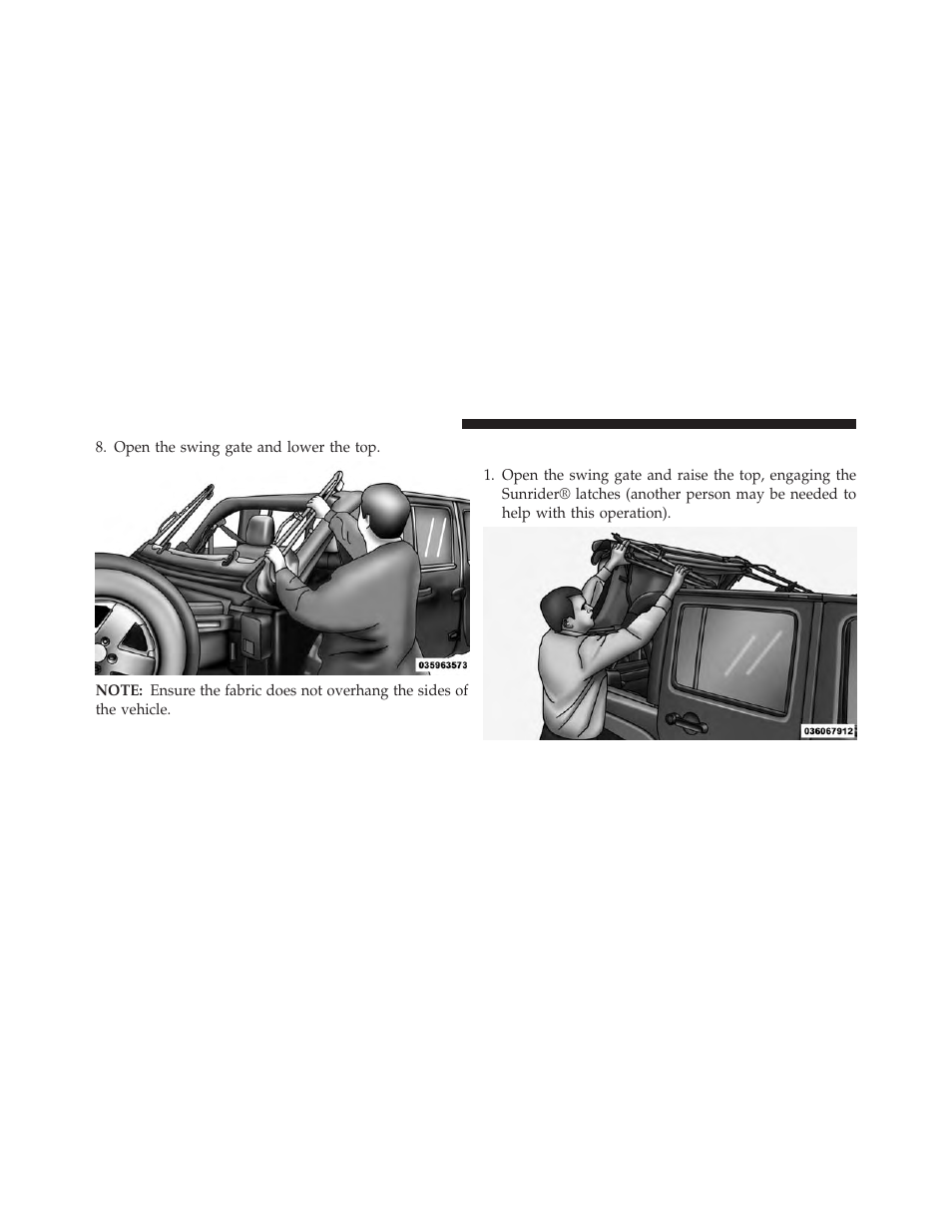 Quick steps for raising the soft top | Jeep 2013 Wrangler - Owner Manual User Manual | Page 262 / 666