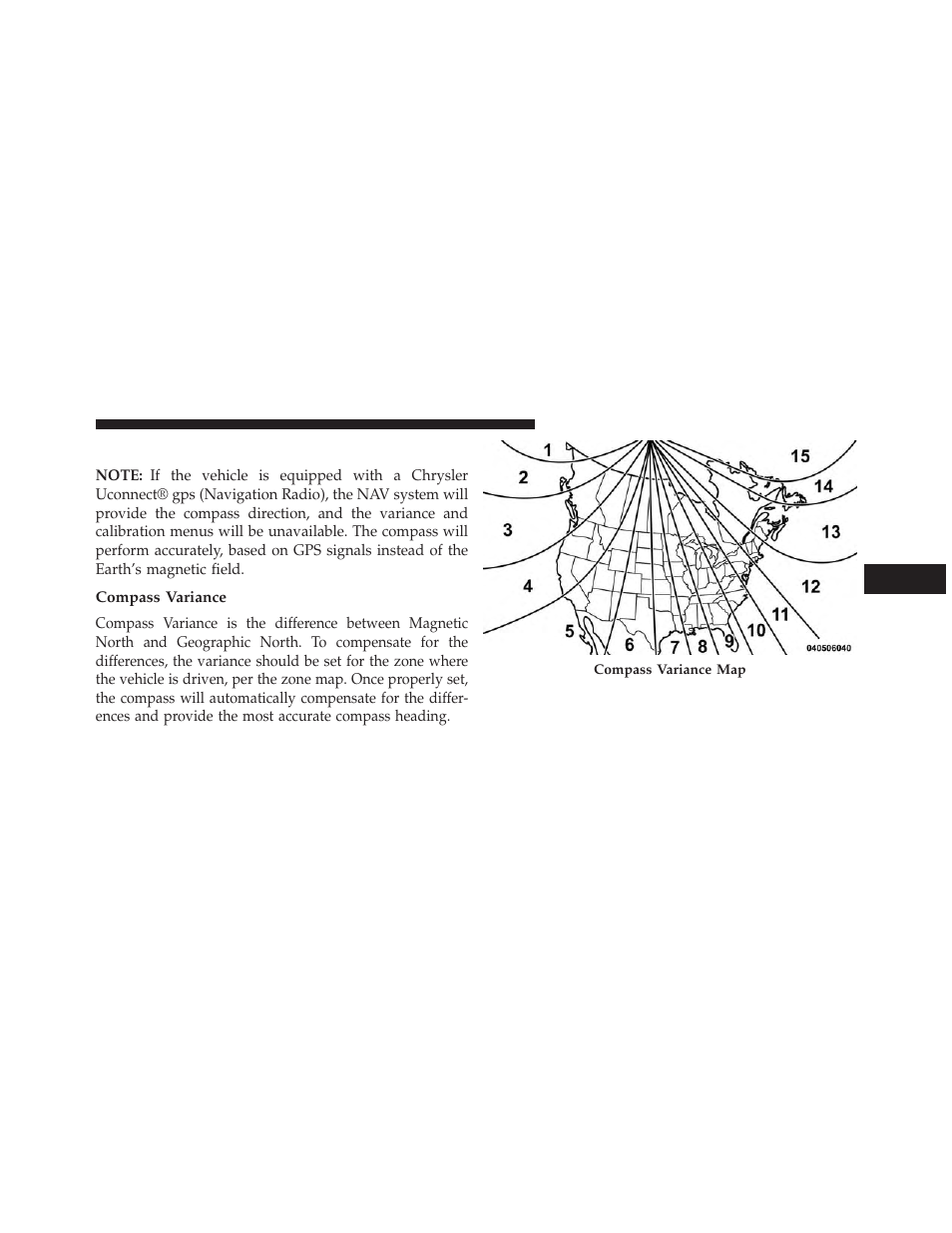 Compass/temperature display, Compass variance | Jeep 2013 Wrangler - Owner Manual User Manual | Page 323 / 666