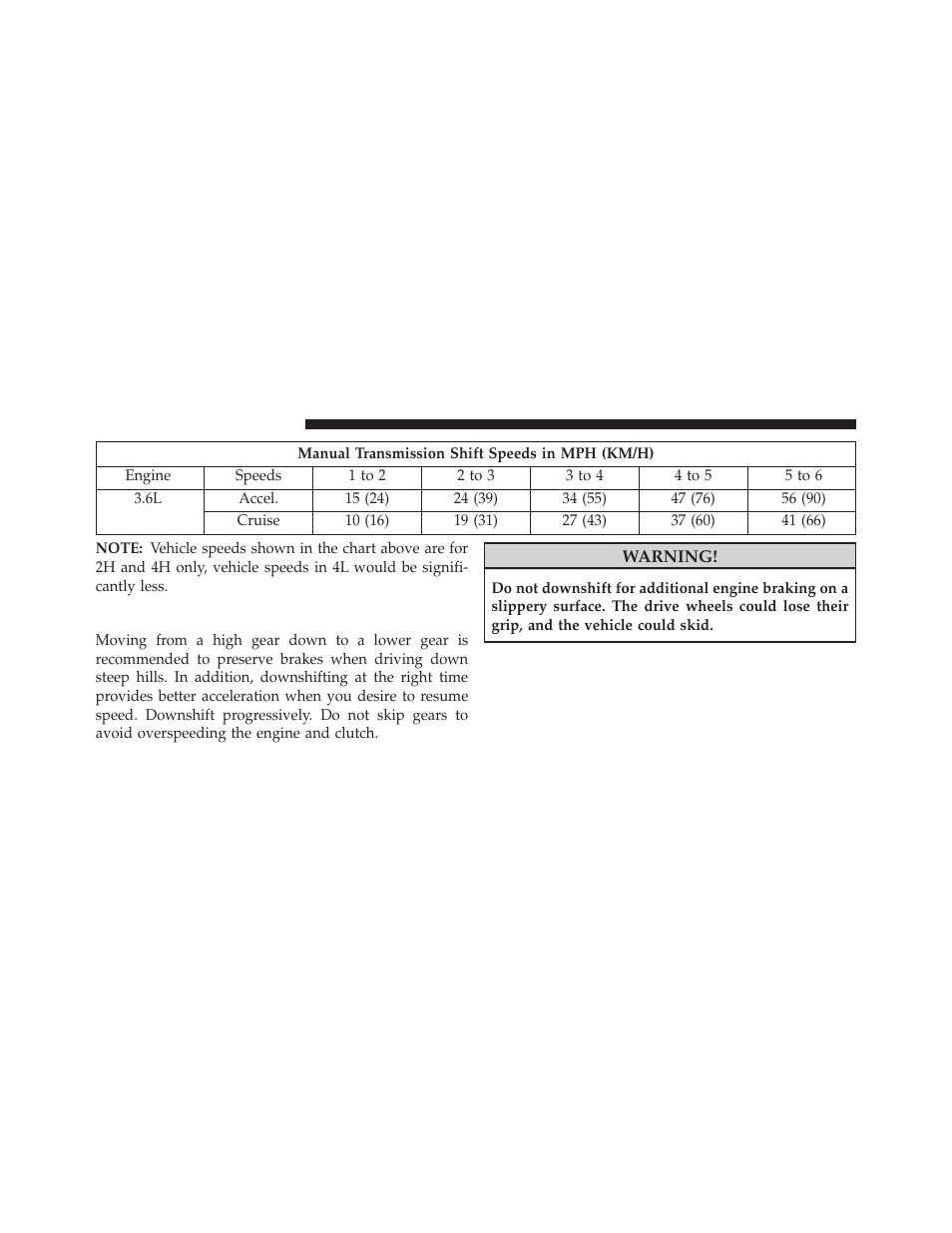 Downshifting | Jeep 2013 Wrangler - Owner Manual User Manual | Page 422 / 666