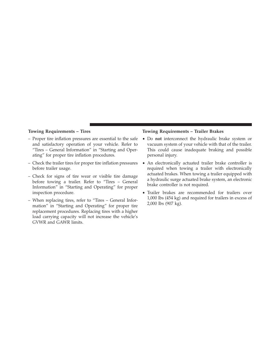 Towing requirements – tires, Towing requirements – trailer brakes | Jeep 2013 Wrangler - Owner Manual User Manual | Page 538 / 666