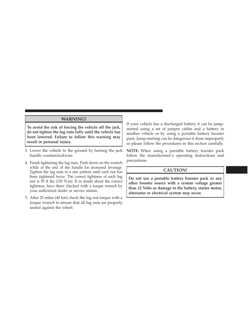 Jump-starting procedures | Jeep 2013 Wrangler - Owner Manual User Manual | Page 557 / 666