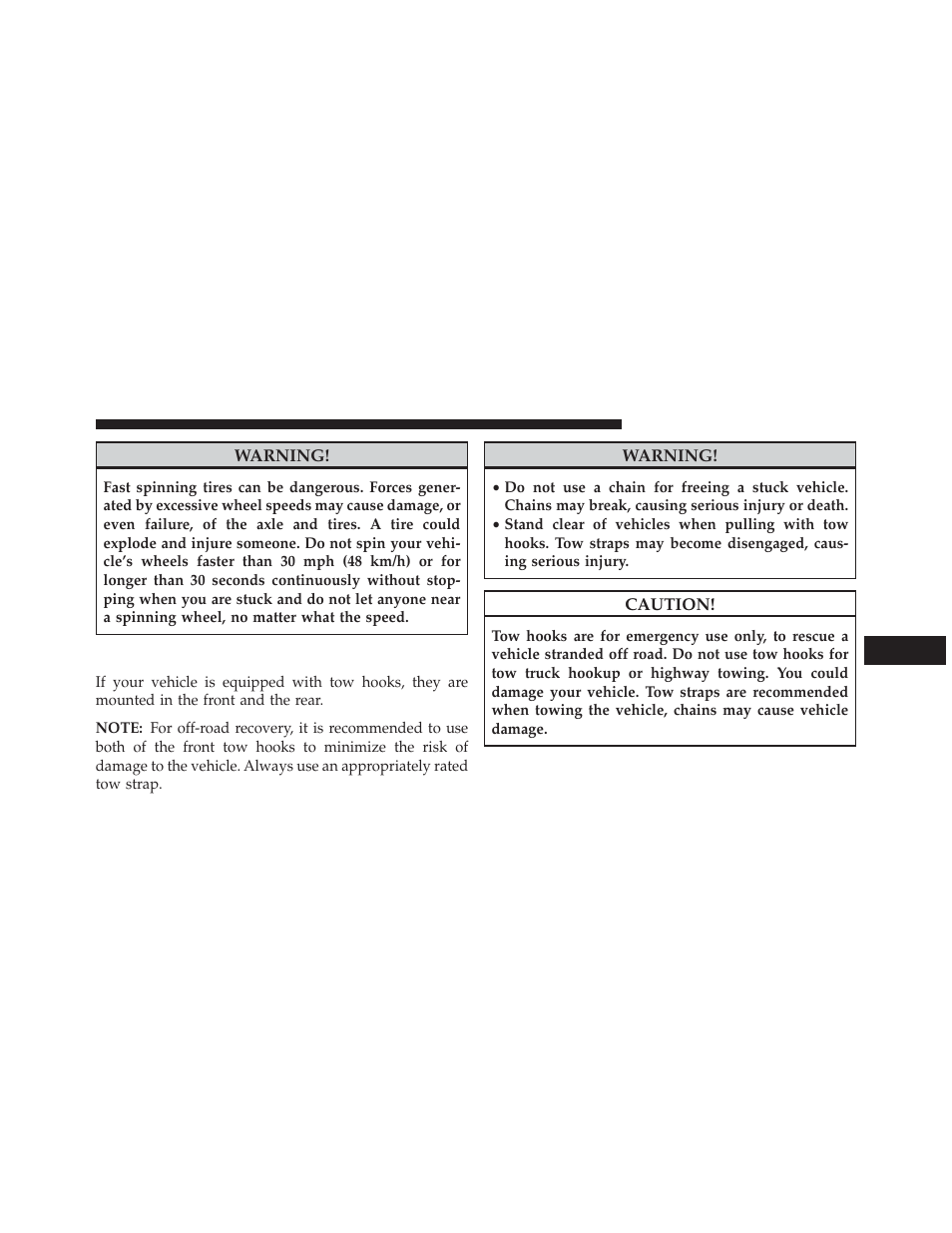 Emergency tow hooks — if equipped | Jeep 2013 Wrangler - Owner Manual User Manual | Page 563 / 666