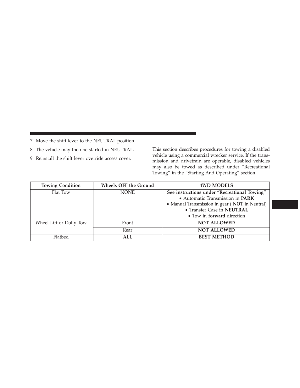 Towing a disabled vehicle | Jeep 2013 Wrangler - Owner Manual User Manual | Page 565 / 666
