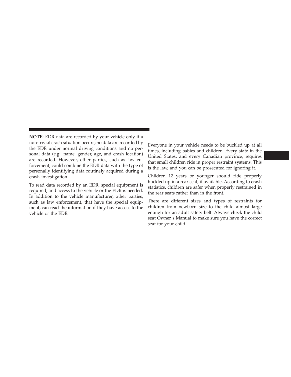 Child restraints | Jeep 2013 Wrangler - Owner Manual User Manual | Page 77 / 666