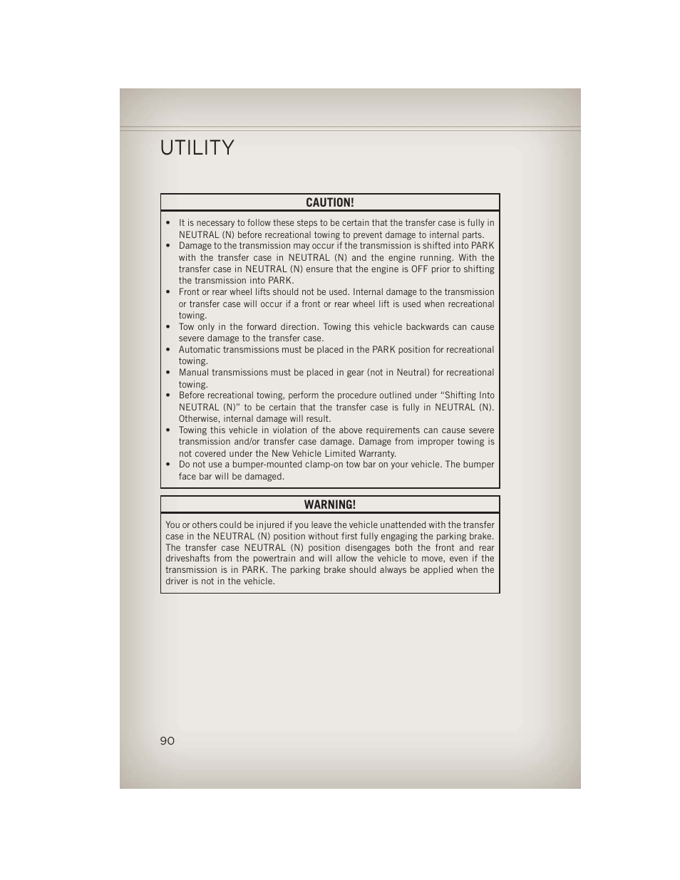 Utility | Jeep 2013 Wrangler - User Guide User Manual | Page 92 / 132
