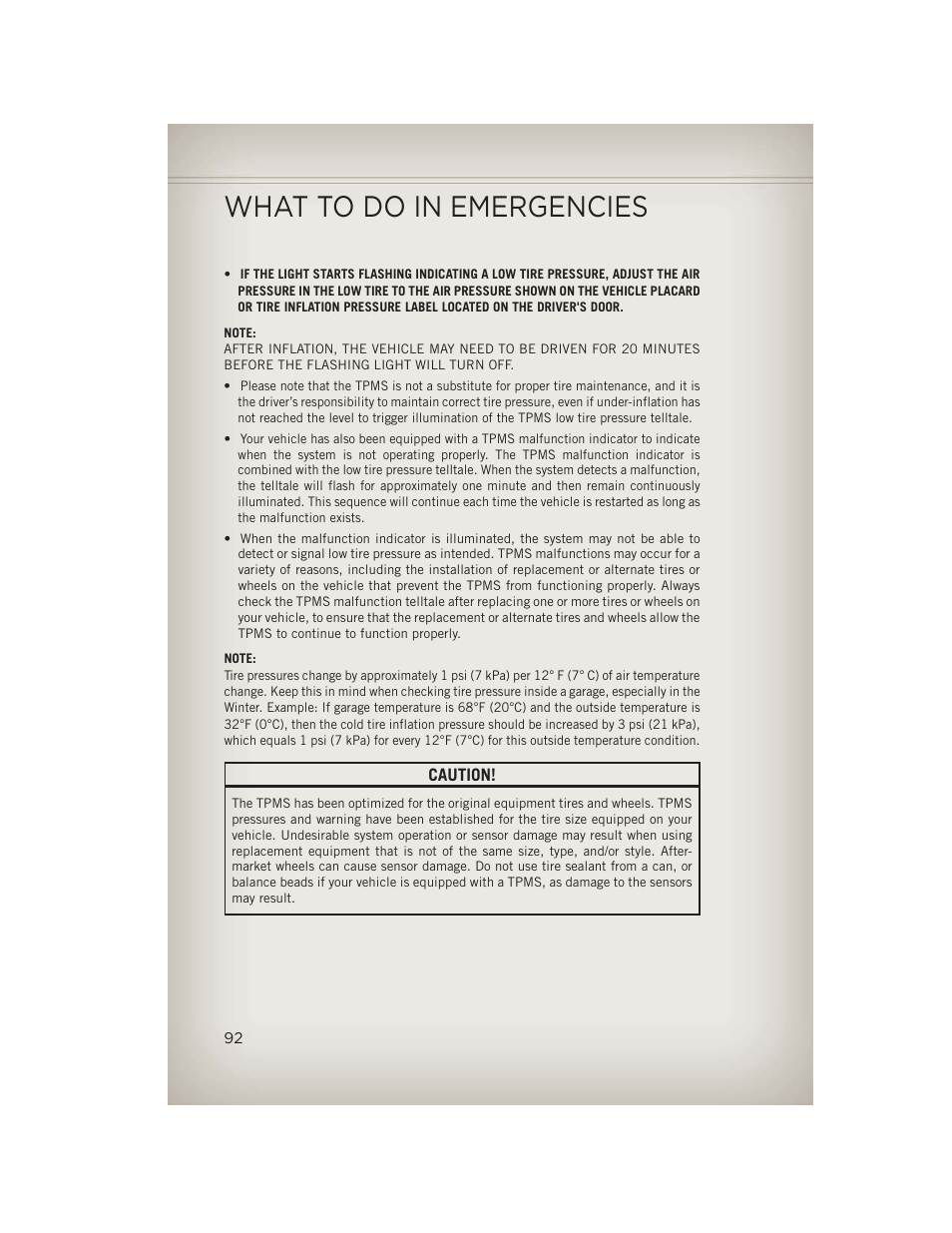 What to do in emergencies | Jeep 2013 Wrangler - User Guide User Manual | Page 94 / 132