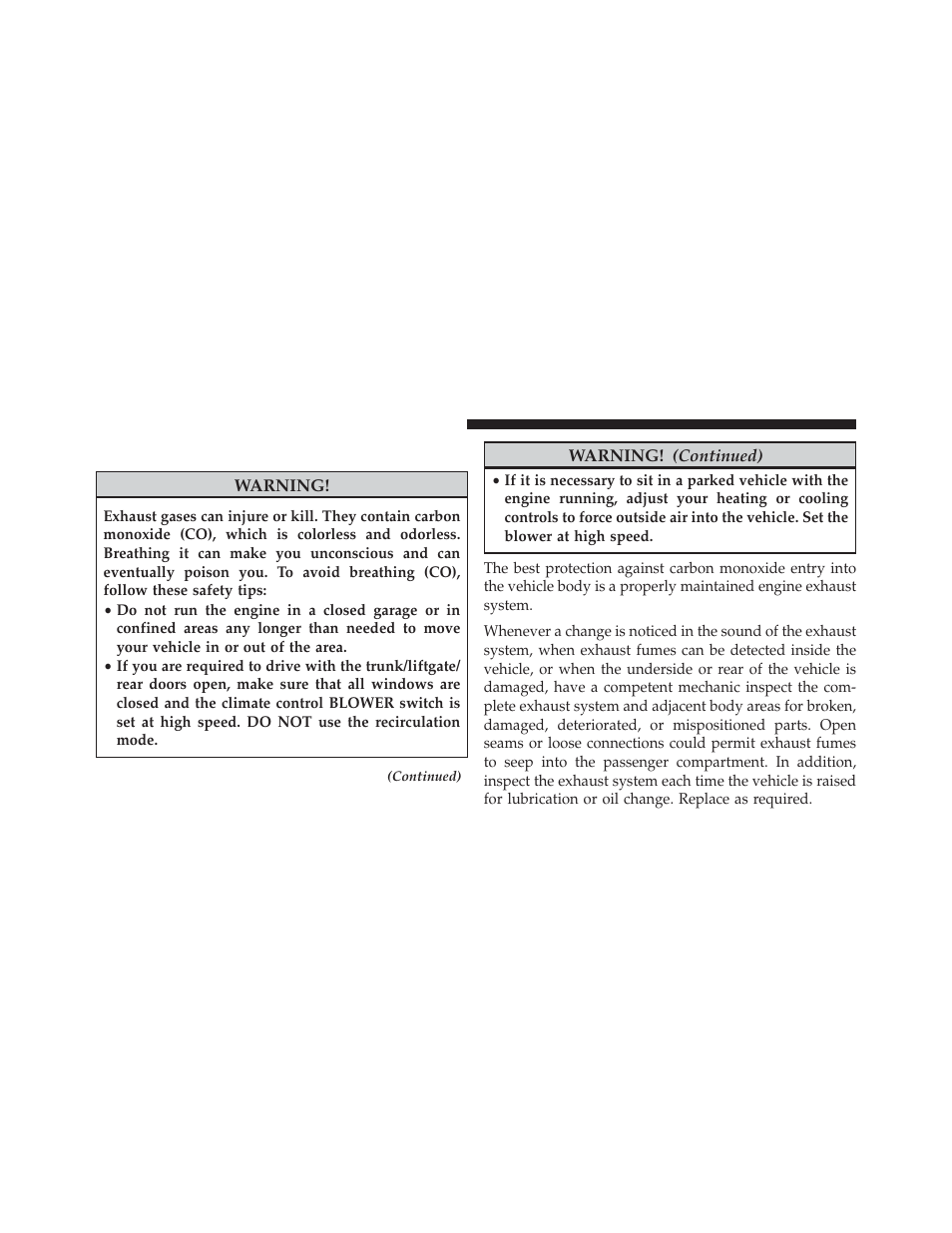 Exhaust gas | Jeep 2014 Cherokee - Owner Manual User Manual | Page 118 / 690