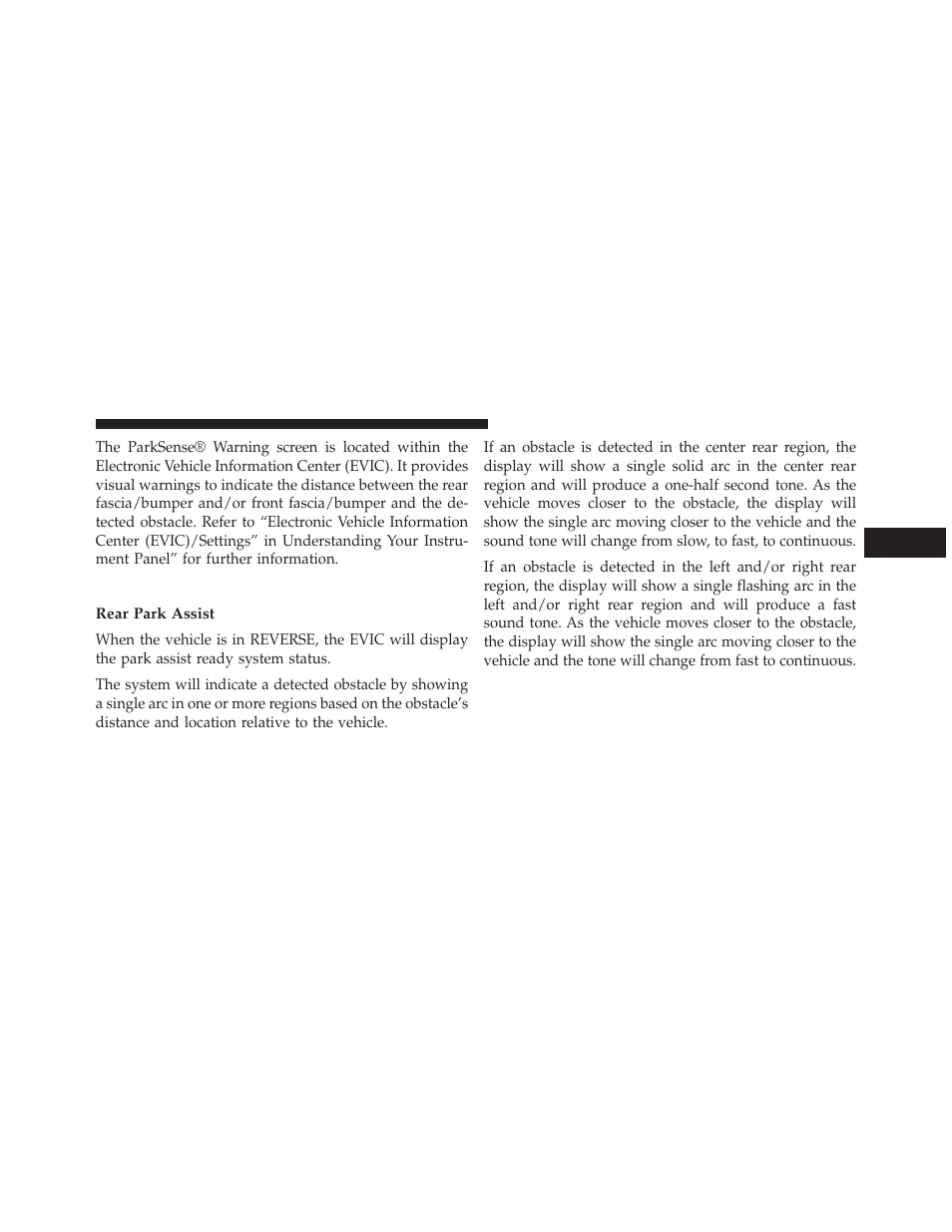 Parksense® display | Jeep 2014 Cherokee - Owner Manual User Manual | Page 247 / 690