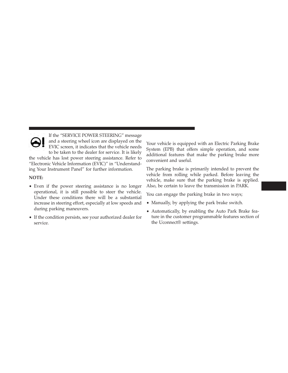 Electric parking brake (epb) | Jeep 2014 Cherokee - Owner Manual User Manual | Page 453 / 690