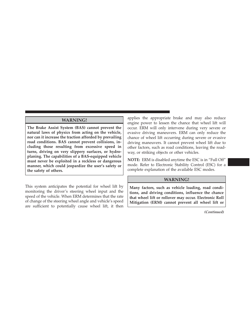 Electronic roll mitigation (erm) | Jeep 2014 Cherokee - Owner Manual User Manual | Page 465 / 690