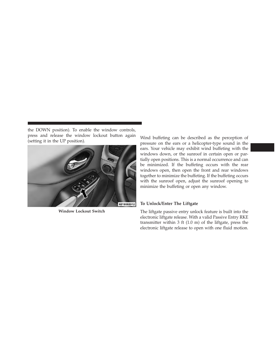 Wind buffeting, Liftgate | Jeep 2014 Cherokee - Owner Manual User Manual | Page 49 / 690