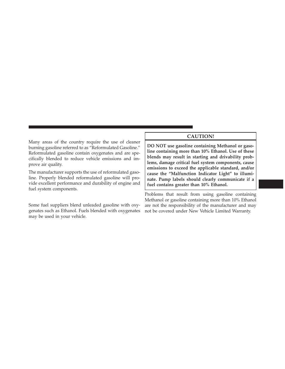 Reformulated gasoline, Gasoline/oxygenate blends | Jeep 2014 Cherokee - Owner Manual User Manual | Page 523 / 690