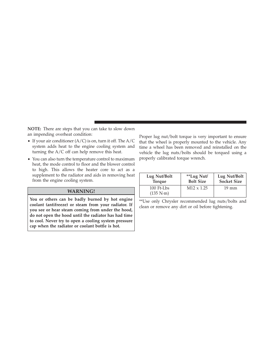 Wheel and tire torque specifications, Torque specifications, Wheel and tire torque | Specifications | Jeep 2014 Cherokee - Owner Manual User Manual | Page 556 / 690