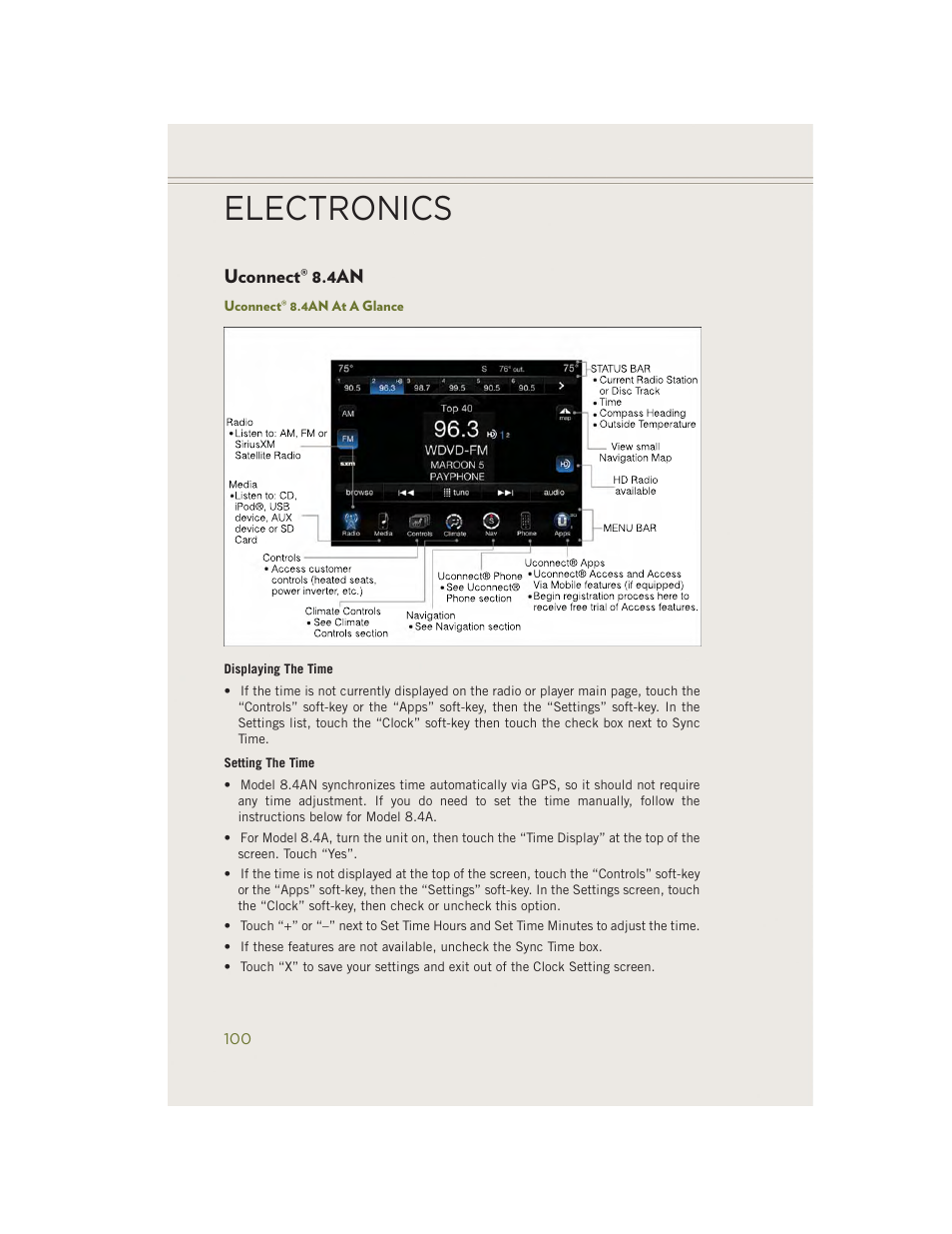 Uconnect® 8.4an, Uconnect® 8.4an at a glance, Uconnect | Electronics | Jeep 2014 Cherokee - User Guide User Manual | Page 102 / 204